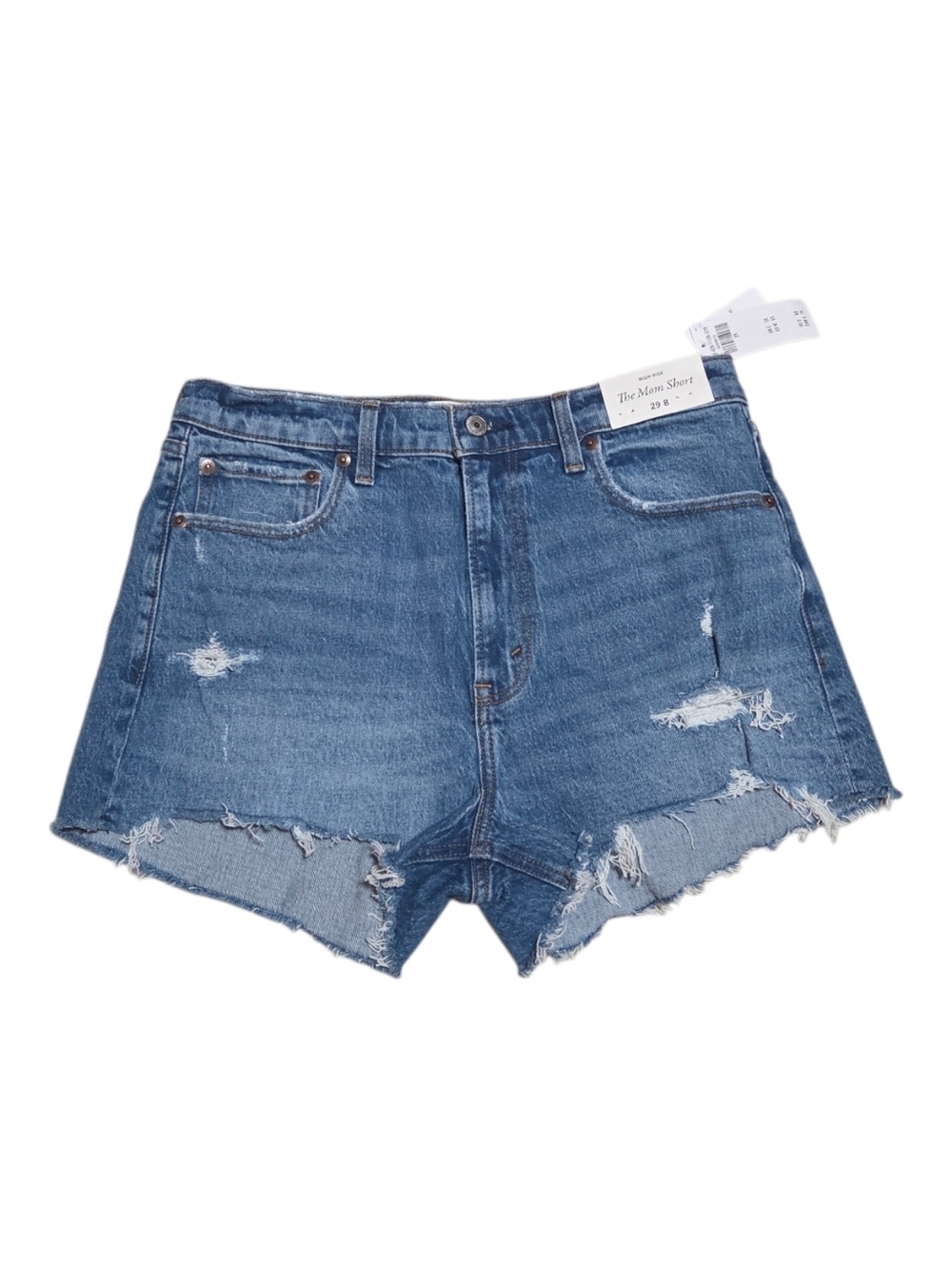 Abercrombie & Fitch High Rise Mom Shorts Blue Denim Size 29 (8) New!